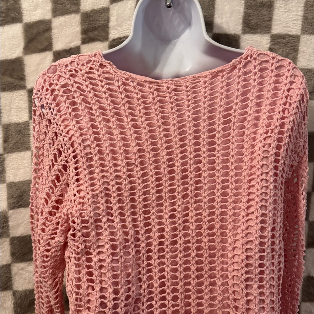 Croft & Barrow Women’s Long Sleeve XL CrewNeck Pullover Knit Crochet Lined Top - Picture 8 of 12